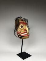 Антропозооморфная полихромная маска (современная работа) в стиле индейцев хайда северо-западного побережья Америки_4