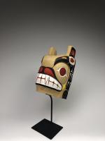 Антропозооморфная полихромная маска (современная работа) медведя в стиле индейцев тлинкитов северо-западного побережья Америки_1