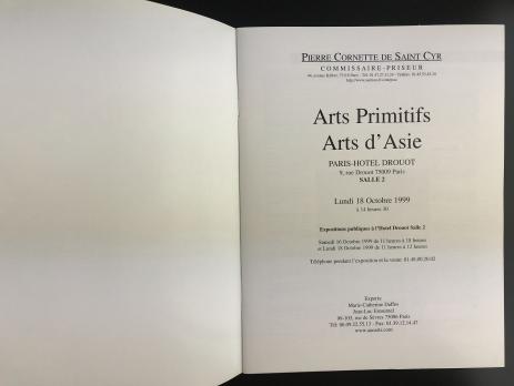 Каталог аукциона «Pierre Cornette de Saint-Cyr/commissaire – priseur/Arts primitifs - arts d'asie/Drouot Richelieu – Salle 2/Lundi 18 octobre 1999»