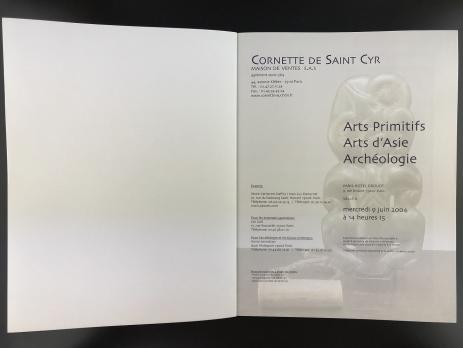 Каталог аукциона «Cornette de Saint Cyr/Art Primitifs – Arts d'Asie/Mercredi 9 juin 2004»